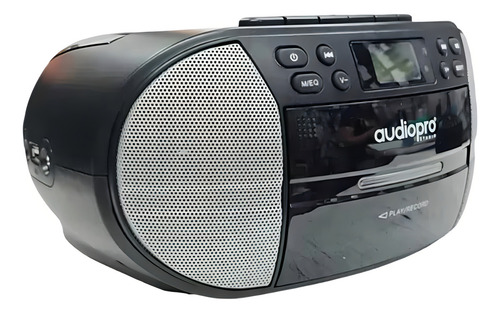 Radio Portátil Inalámbrico Bluetooth Pacific Color Reproductor Cassette Negro CD 2