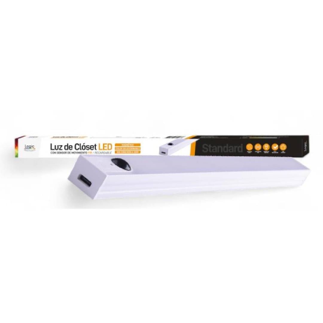 Luz de Closet Led D05 PIR Sensor  300MM 5CCT Bat/Recarg. LOGIC 1