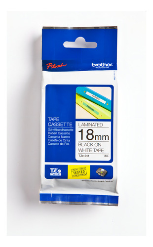 Cinta Brother TZE-241 Sobre Negro Blanco - 18MMX8M 1