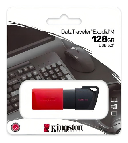 Pendrive Kingston Usb 3.2 128gb Exodia M Color Rojo 5