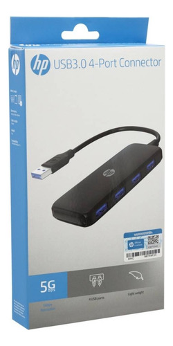 Multipuerto HP 3.0 Velocidad 5GBPS Negro USB Hub 4 Puertos Alta 3
