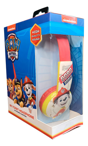 Audifonos Niños Paw Patrol Marshall Hp203371-mar Color Rojo Color De La Luz Blanco 4