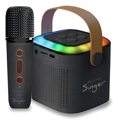 Parlantes Mlab Karaoke My Lil First Singer con Luz RGB Gris Oscuro 1
