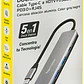 Hub Adaptador 5 En 1 Tecmaster Tm-100541 Usb-c Hdmi Rj45 Pd - Miniatura 3