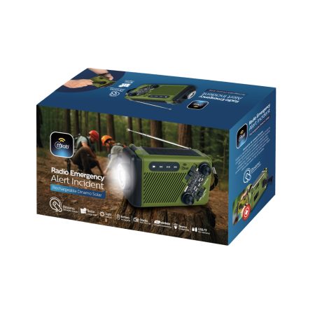 RADIO EMERGENCIA DINAMO SOLAR LAMPARA RECARGABLE GREEN MLAB 8