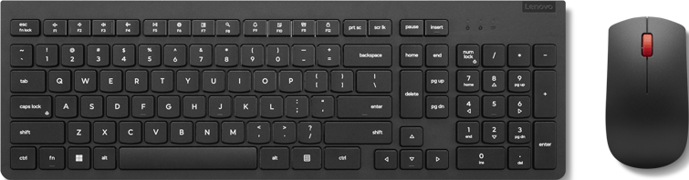  Kit De Teclado Y Mouse Inalámbrico Lenovo Essential Gen2 Mouse Negro Teclado Negro  1