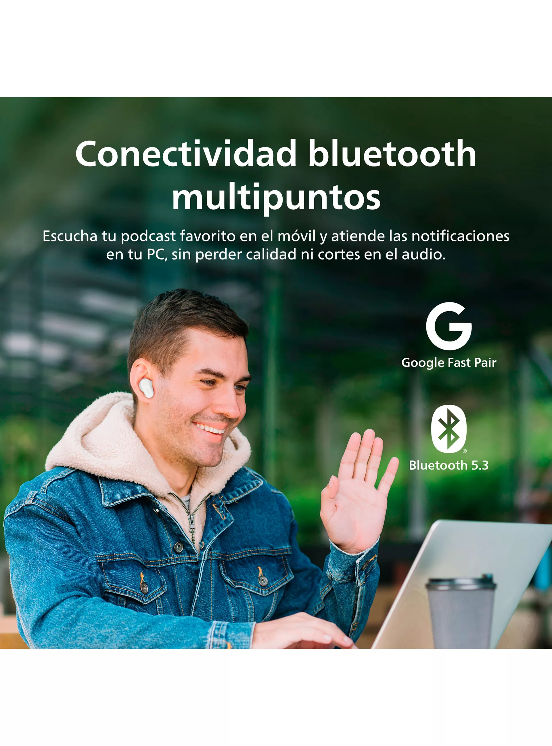 AUDIFONO BLUETOOTH TAT3509WT/00 BLANCO PHILIPS 4
