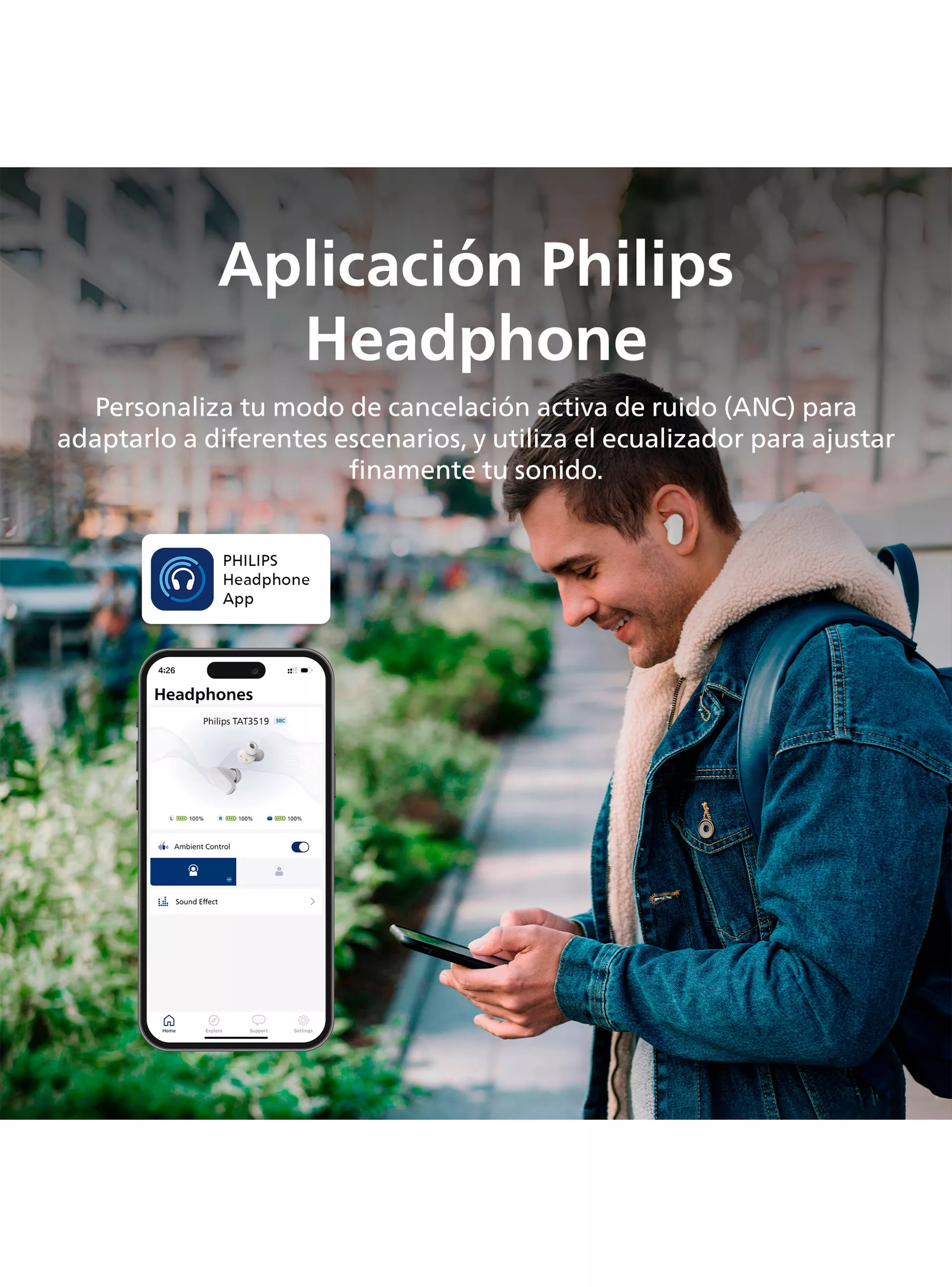 AUDIFONO BLUETOOTH TAT3509WT/00 BLANCO PHILIPS 7
