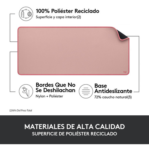 Padmouse Logitech Desk Mat Rose 70X30CM Rosa Studio 4