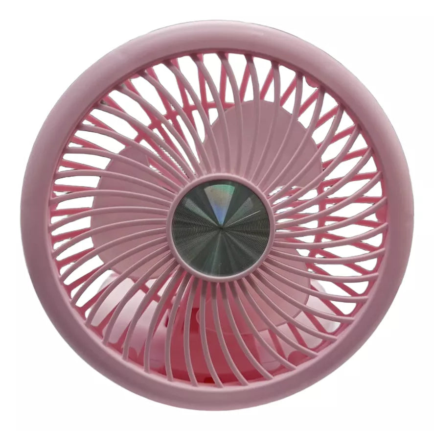 Ventilador Plegable Recargable Usb Portátil Rosado Tecnolab 2