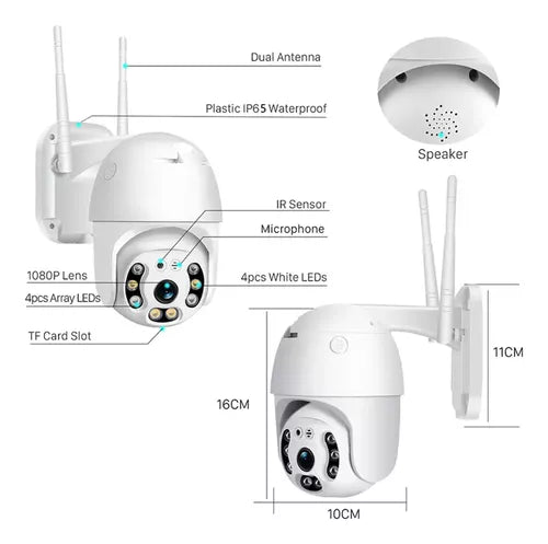 Cámara De Seguridad Ip1080P Ptz Wifi Waterproof W4120 3