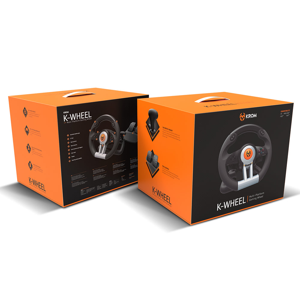 Volante + Pedales Krom K-Wheel Premium Ps4 Xbox One Pc 4