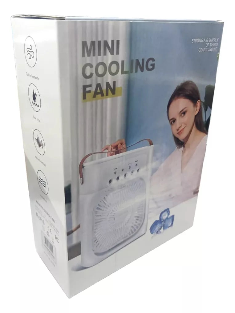 Mini Ventilador Usb De Escritorio Con Enfriador Azul Dg 5