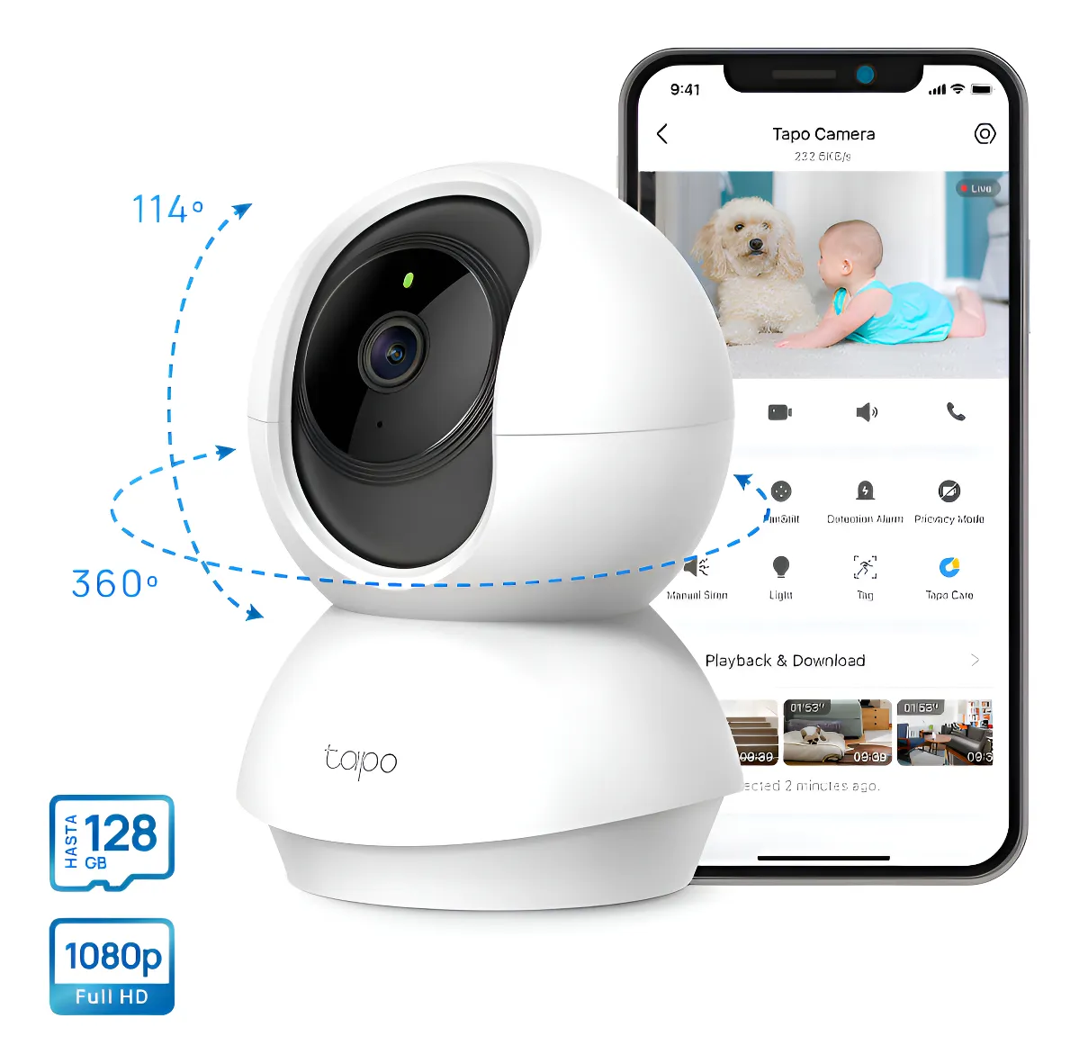 CAMARA C200 PAN/TILT WI-FI 1080 VISION NOCTURNA TP-LINK 2