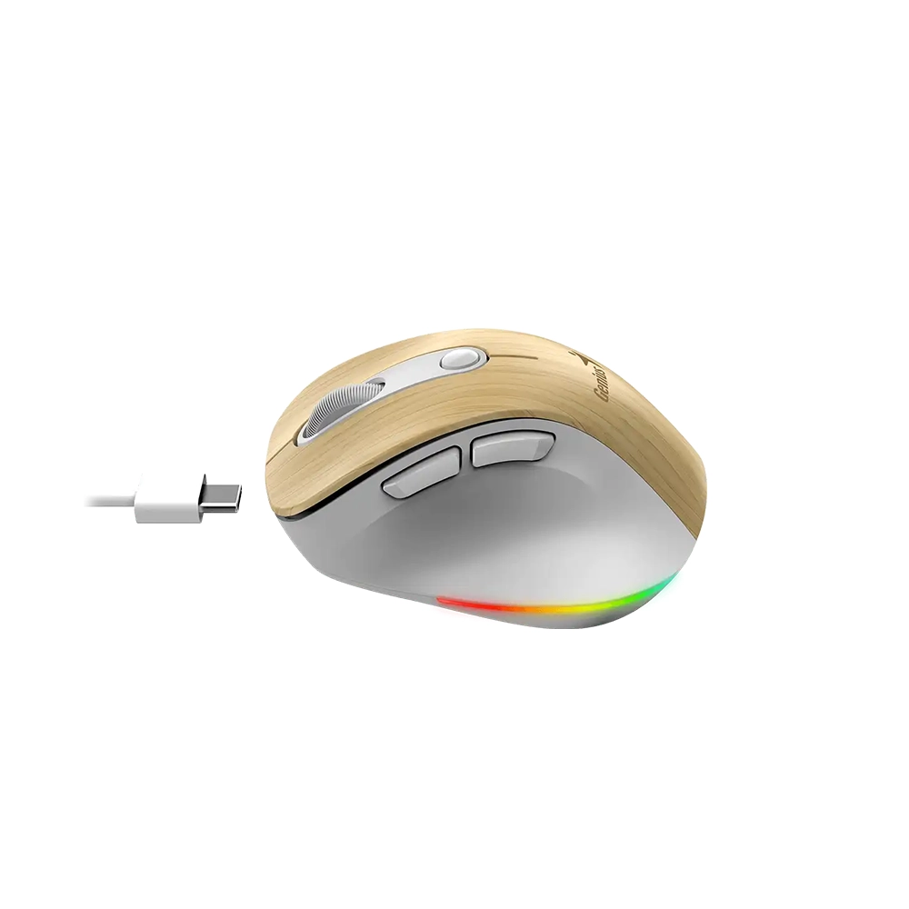 MOUSE BLUETOOTH INALALAMBRICO 9000S ERGO PRO PINE WOOD GENIUS 3