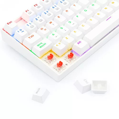 Teclado Mecánico Redragon Kumara K552W Rainbow White Red Switch 2