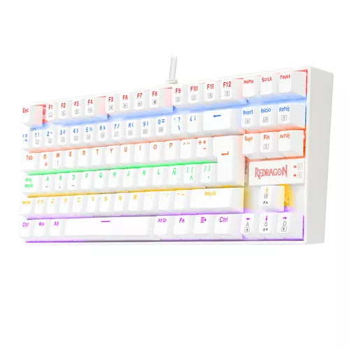 Teclado Mecánico Redragon Kumara K552W Rainbow White Red Switch 4