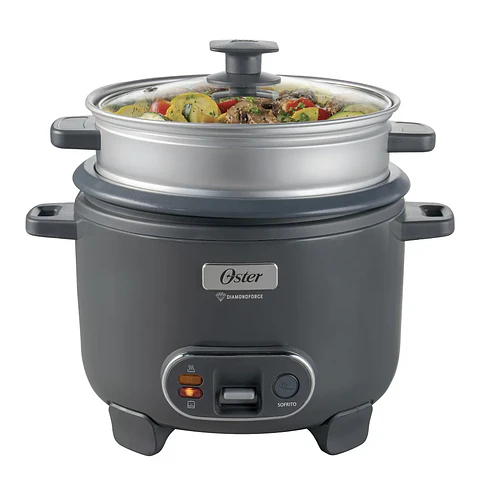 Oster Arrocera, 3 en 1, 10 Tazas de Capacidad, con Función de Sofrito, Vaporera, Recubrimiento Antiadherente Oster DiamondForce