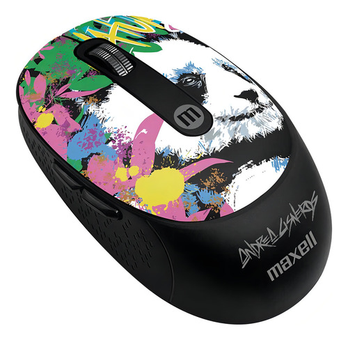 Mouse Inalámbrico Maxell Diseño Wild 4000dpi Usb/usb-c Panda Celeste 2