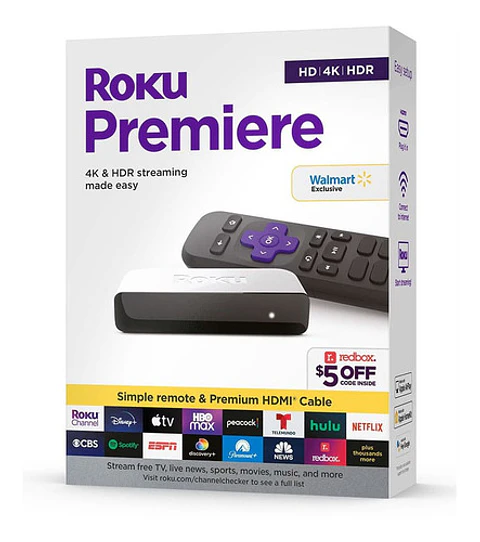 Roku Premiere 4k Hdr Convertidor A Smart Tv Color Negro Tipo De Control Remoto Estándar