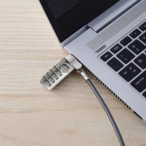 Candado De Seguridad Para Notebook Nano Slot, Con Clave Plateado 5