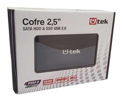 Cofre Disco Duro Sata 2.5 Negro Usb 2.0 Aluminio Hdd020bl 1