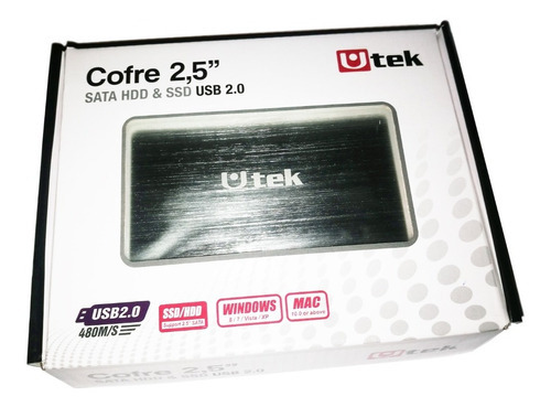 Cofre Disco Duro Sata 2.5 Negro Usb 2.0 Aluminio Hdd020bl 2