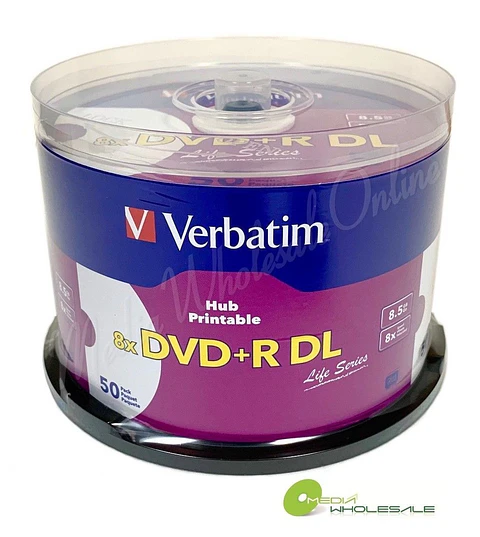 DVD+R 8X 8.5GB DL IMPRIMIBLE CAKE 50UNID VERBATIM 