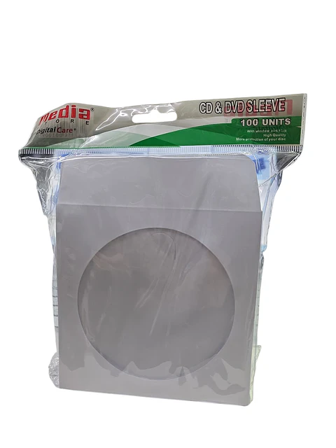 PACK 100 UNID. SOBRE BLANCO CD/DVD CON VENTANA