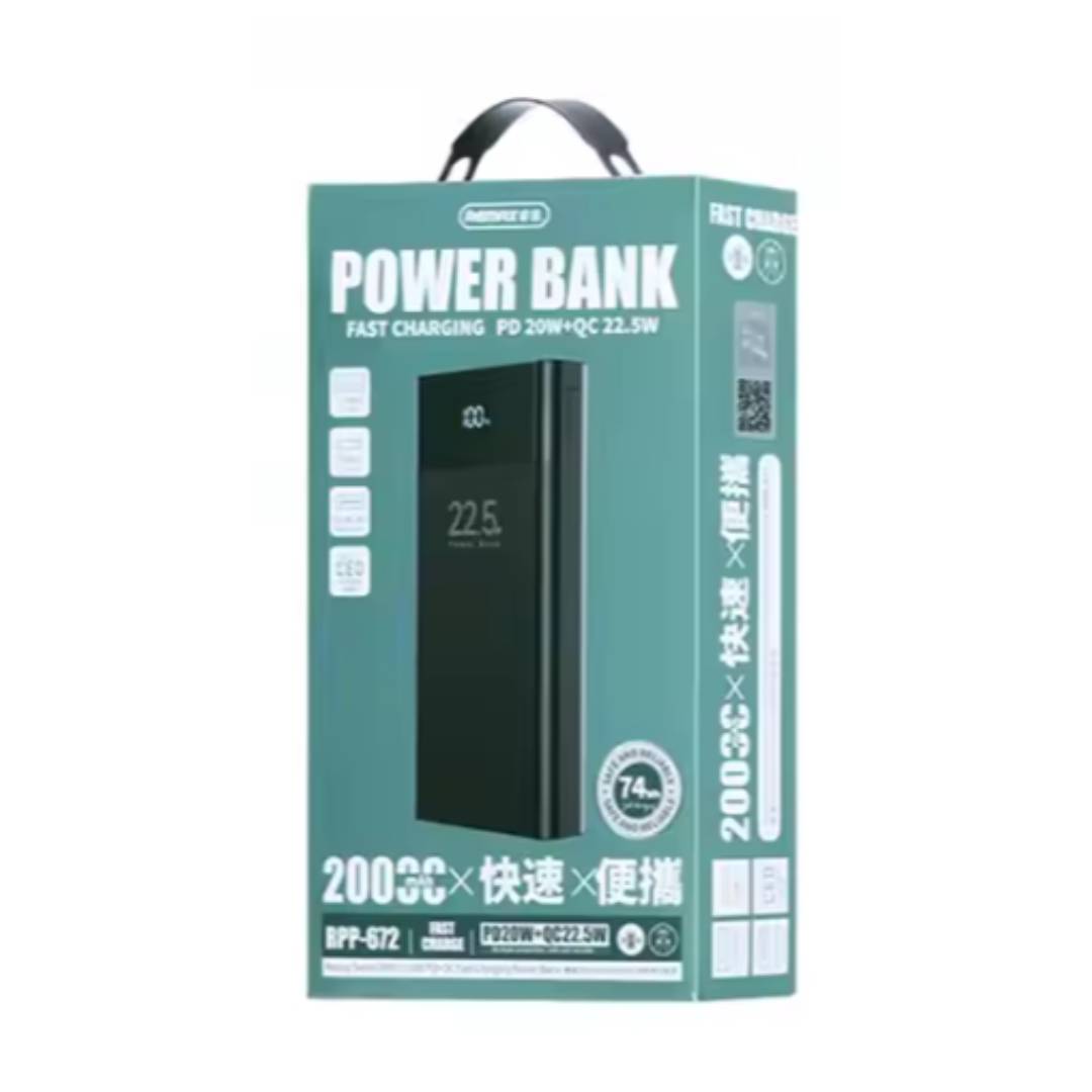Batería Externa 20000MAH RPP-672 Black Led Digital Remax 2