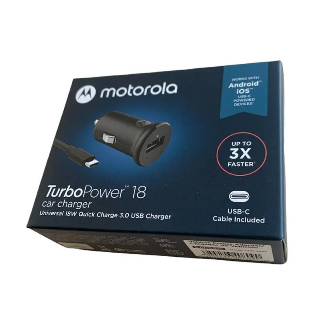 cargador de auto turbo power 18w usb 3.0 motorola 2