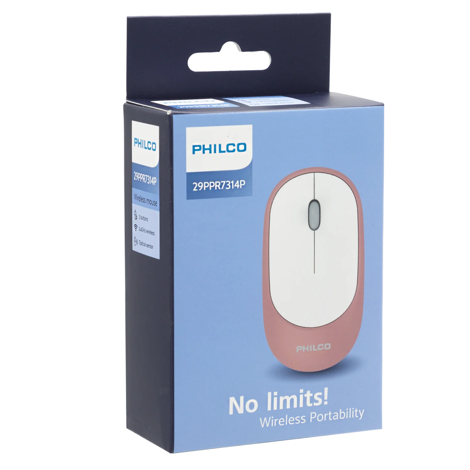 MOUSE INALAMBRICO PPR7314 PRO ROSADO PHILCO 1