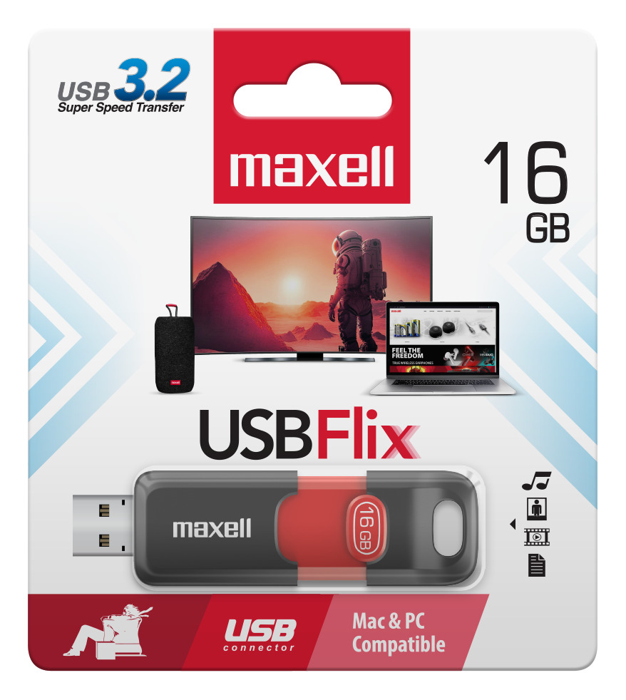 Pendrive Maxell Flix de 16GB  USB 3.2 1