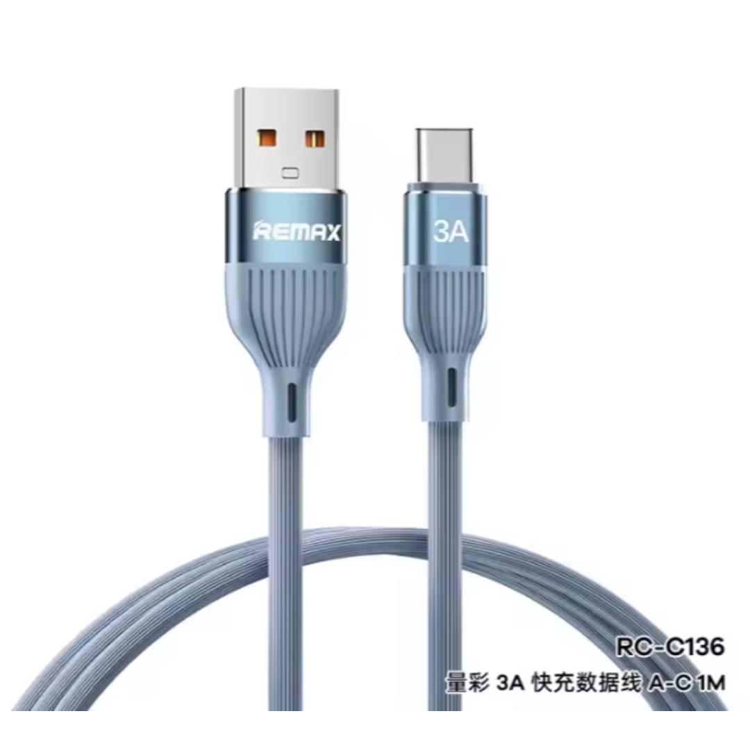 Cable USB a Tipo/C RC-C136 Blue Lyoncai Remax 1