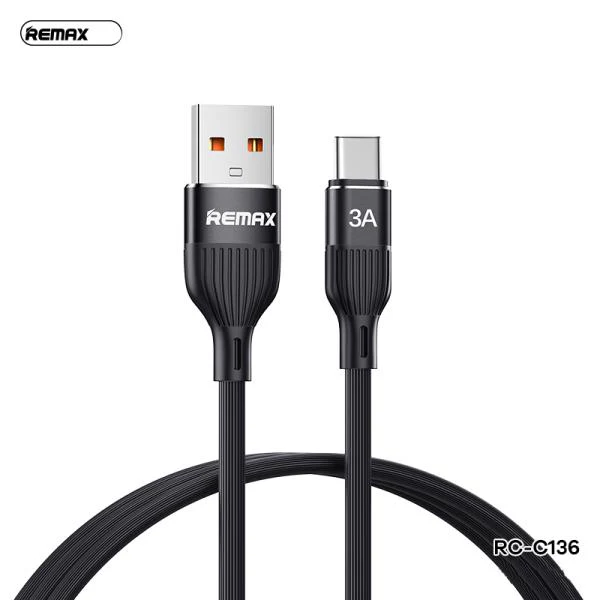 Cable USB a Tipo/C RC-C136 Black Lyoncai Remax 1