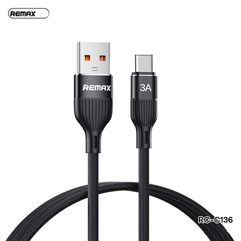 Cable USB a Tipo/C RC-C136 Black Lyoncai Remax