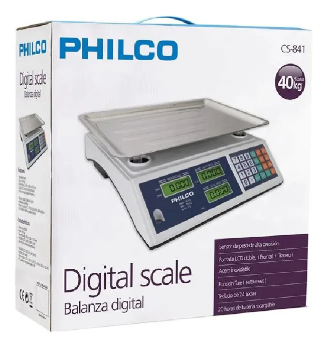 Pesa Balanza Digital 40 Kg Para Philco 48pgrcs841 Color Azul 1