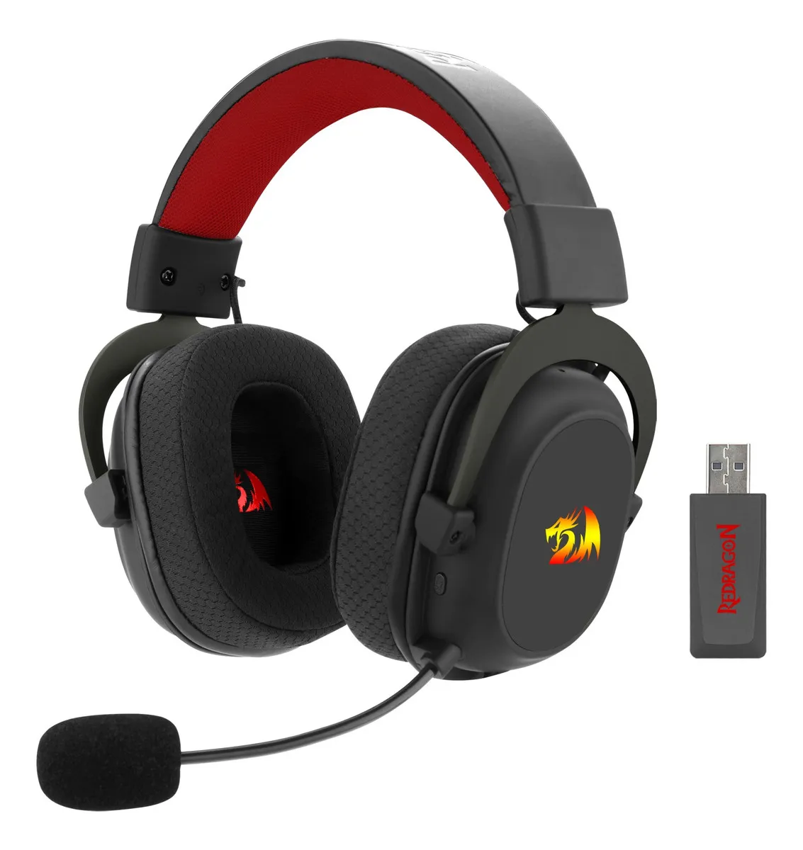 Auriculares Gamer Redragon Redragon Zeus X Wireless H510-wl Negro Con Luz Rgb Led 2