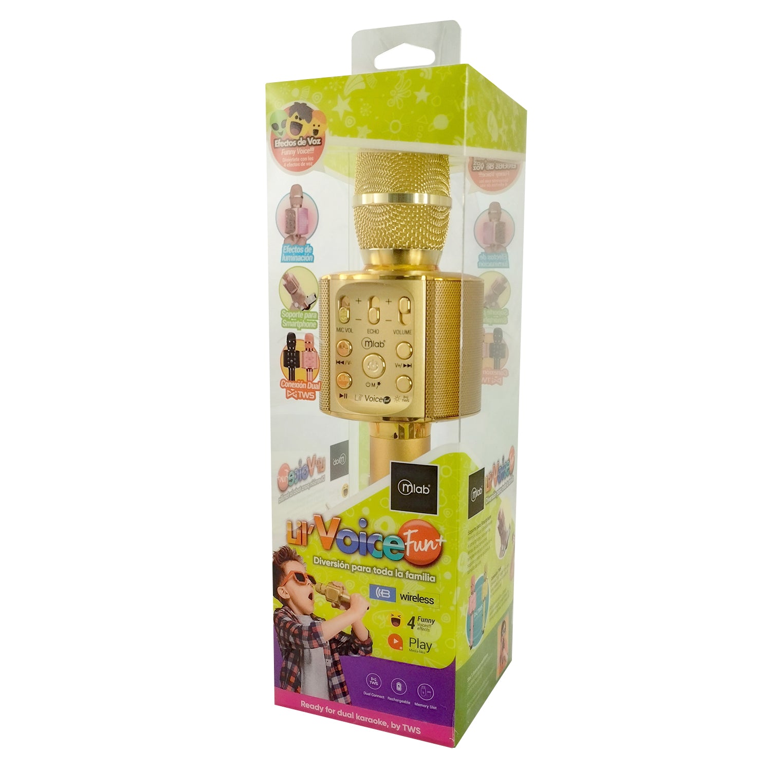 Micrófono Karaoke Bluetooth Lil’ Voice 2 –Con Funny Voice 3