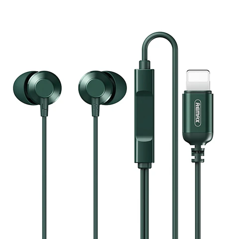 Audífono Con Cable Ligthning RM-512I Green  Remax