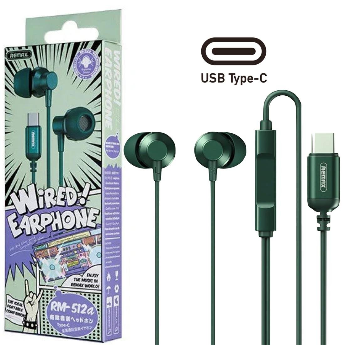 Audífono Con Cable RM-512A Green Remax 3