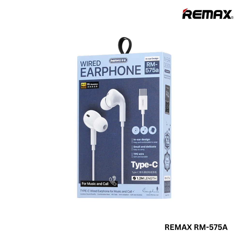 Audífono con Cable Tipo/C RM-575A White REMAX  2