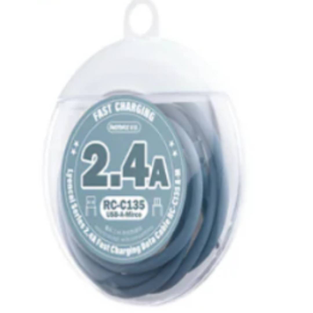 Cable Data Lyoncal 2.4A USB  a Micro Fast Charging RC-C135 Blue REMAX  2
