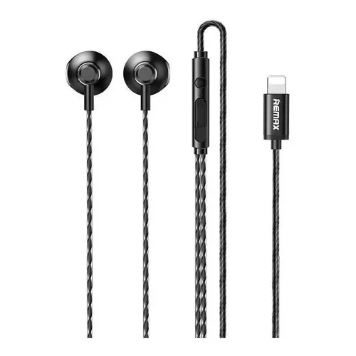 Audífono con Cable Lihtning RM-711I Metal Black Remax 1