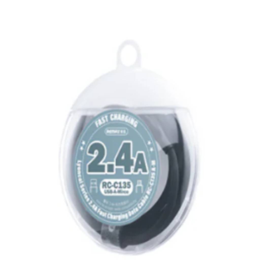 Cable Data Lyoncal 2.4A USB a Micro Fast Charging Black RC-C135 REMAX  2