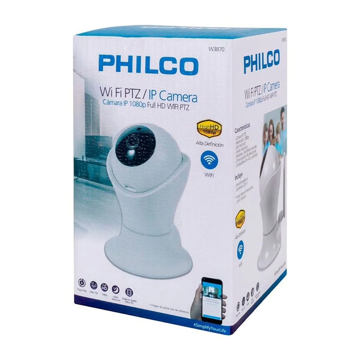 CAMARA IP 1080P WIFI PTZ 60PLCW3870 PHILCO 2