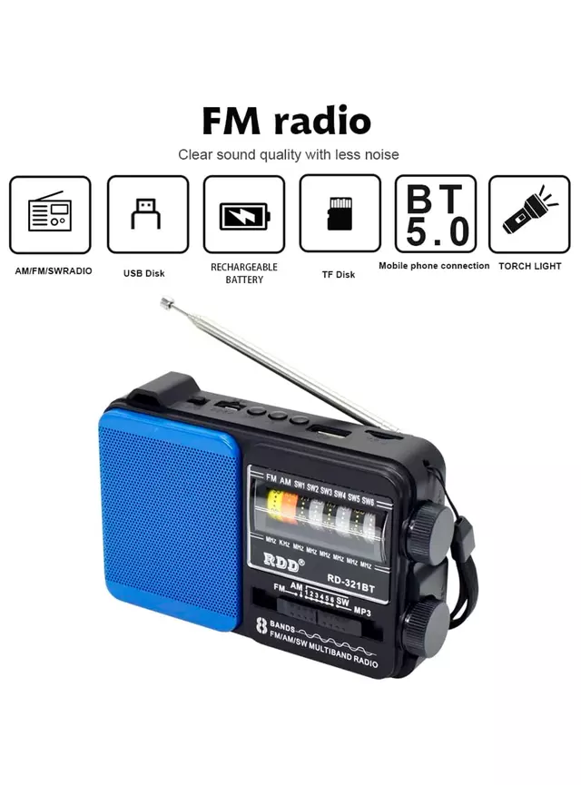 RADIO PORTATIL AM/FM/SW LUZ LED 18650 RECARGABLE TL652 TECNOLAB 2