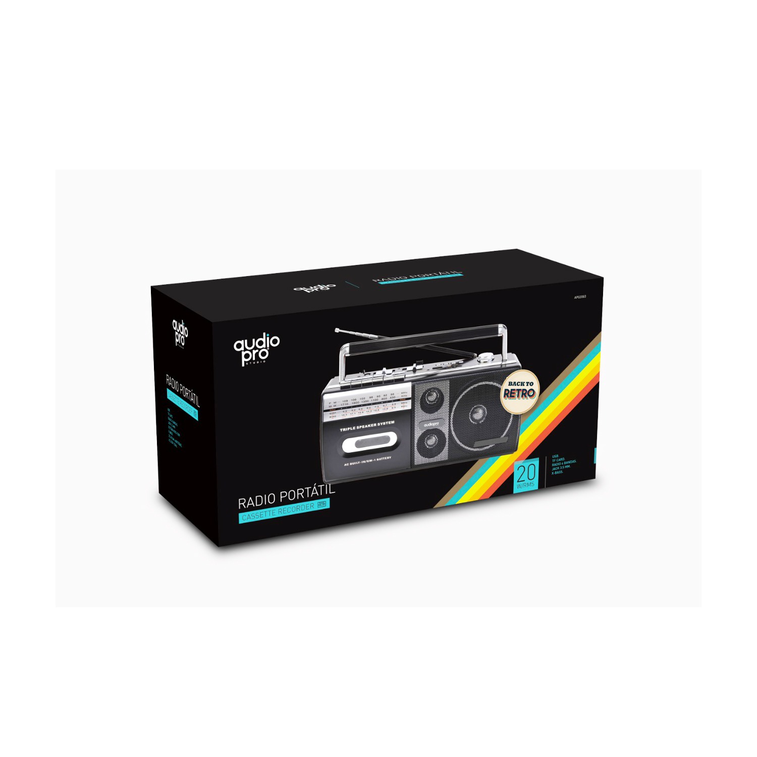 Radio Audio Pro C/cassette/usb/sd AP02077 Vintage 1