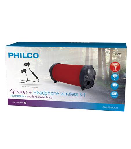 PARLANTE BT +AUDIFONO BT PX56R PHILCO 1