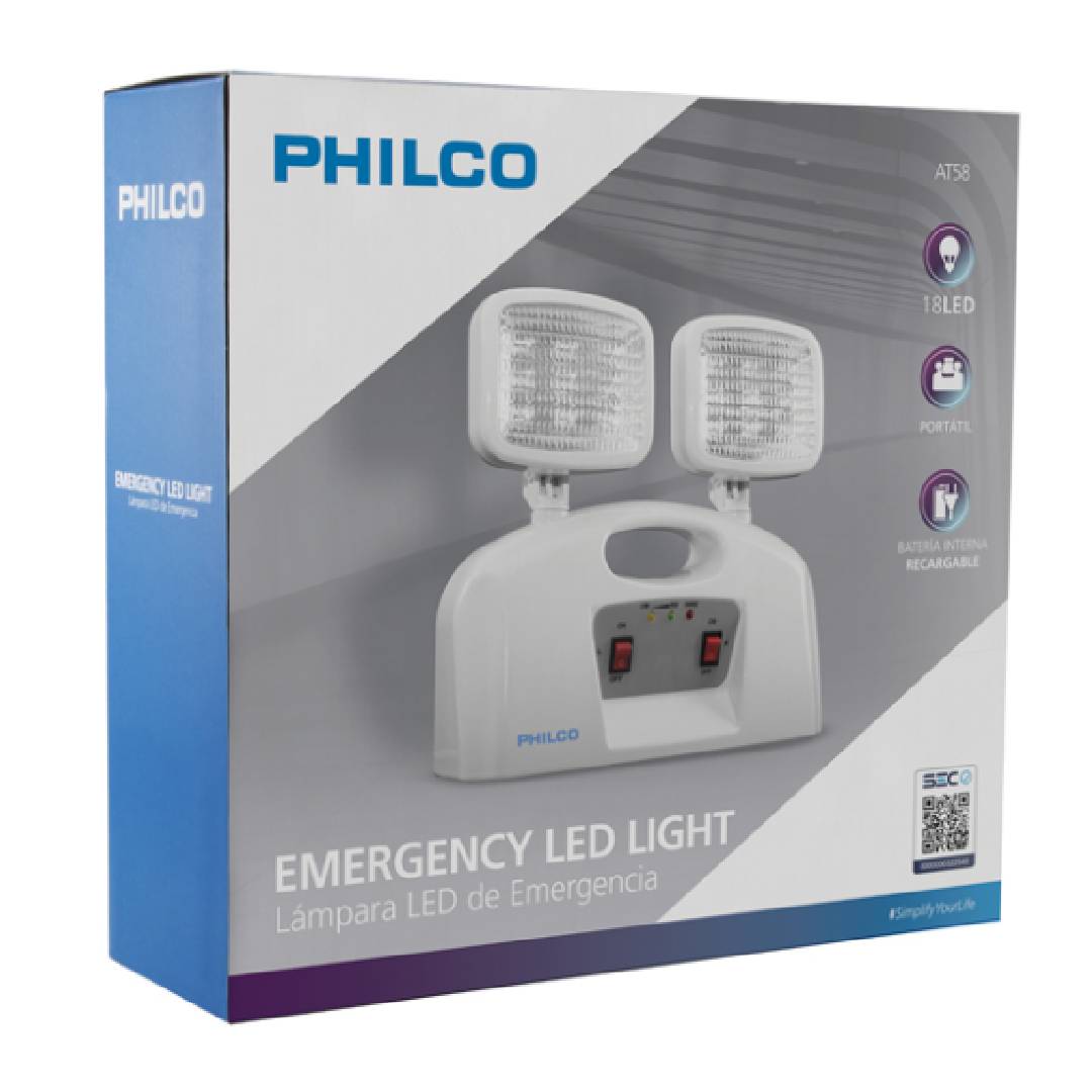 Lampara de Emergencia 2 Focos AT58 PHILCO 3
